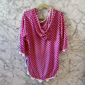 Letarte Kids cotton hooded pop over top. Size 5.